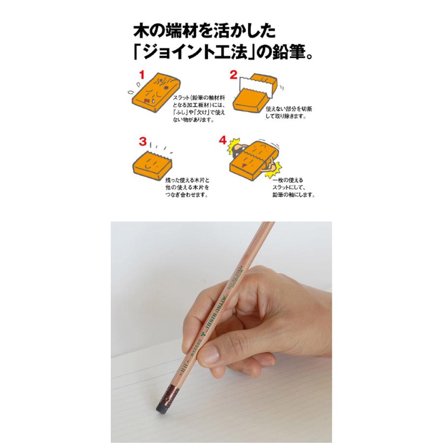 三菱鉛筆 鉛筆 リサイクル鉛筆 9852ew 12本入 消しゴム付き HB 六角軸