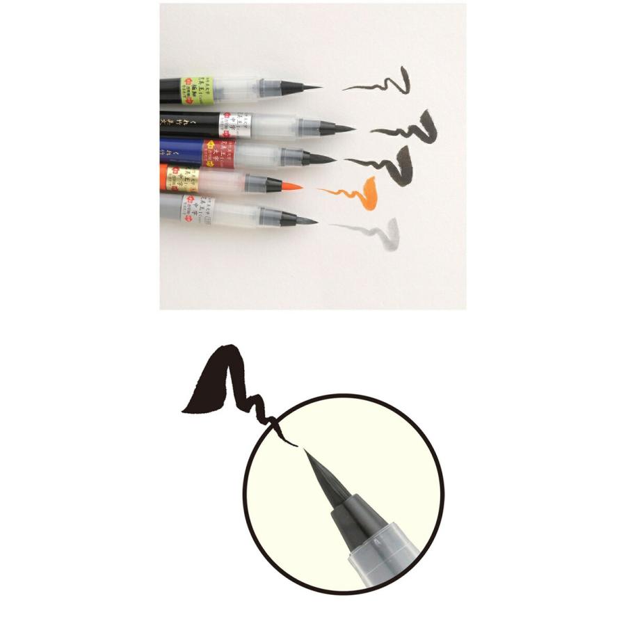 呉竹 筆ぺん 完美王 朱墨 中字 朱書き 添削 墨液 カートリッジ式 XO50