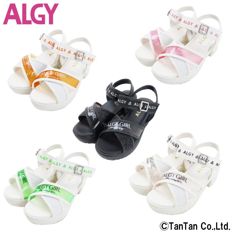 Algy ニコプチ4月号掲載 アルジーサンダル 透明サンダル ガーリークリアスポサン G ロゴサンダル ジュニア 女の子サンダル クリア サンダル