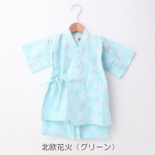 お知らせ】オビツ11サイズ 花火柄甚平水色上下と巾着3点セット 花火柄