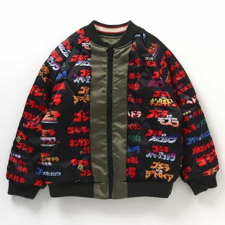 ゴジラ モスラ　 スカジャン L ブリーズ BREEZE リバーシブル BREEZE ゴジラ 大人サイズ リバーシブルスカジャン 刺繍 ゴジラ×モスラ