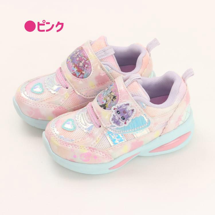 名探偵プリキュア！ 光る靴 スニーカー 女の子 キャラクター キッズ 振動で光る 15-19cm G 新作 2601 68 | コマリヨー | 04