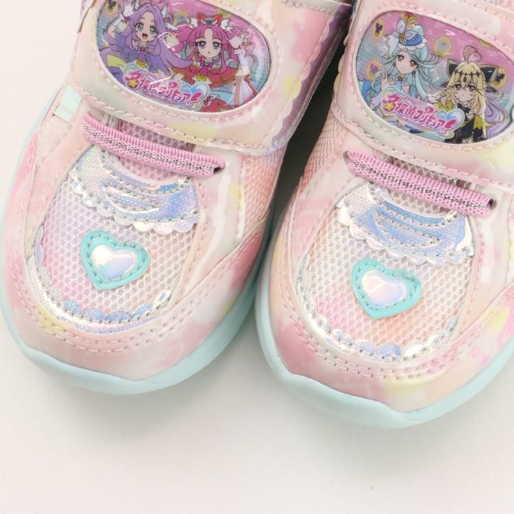 名探偵プリキュア！ 光る靴 スニーカー 女の子 キャラクター キッズ 振動で光る 15-19cm G 新作 2601 68 | コマリヨー | 05