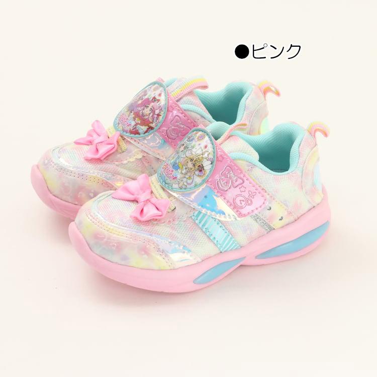 名探偵プリキュア！ 光る靴 スニーカー 女の子 キャラクター キッズ 振動で光る 15-19cm G 新作 2603  C | コマリヨー | 05
