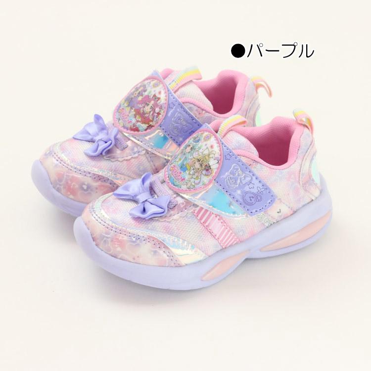 名探偵プリキュア！ 光る靴 スニーカー 女の子 キャラクター キッズ 振動で光る 15-19cm G 新作 2603  C | コマリヨー | 08