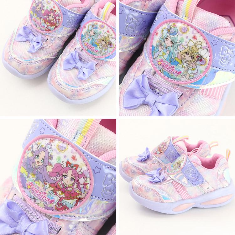 名探偵プリキュア！ 光る靴 スニーカー 女の子 キャラクター キッズ 振動で光る 15-19cm G 新作 2603  C | コマリヨー | 09
