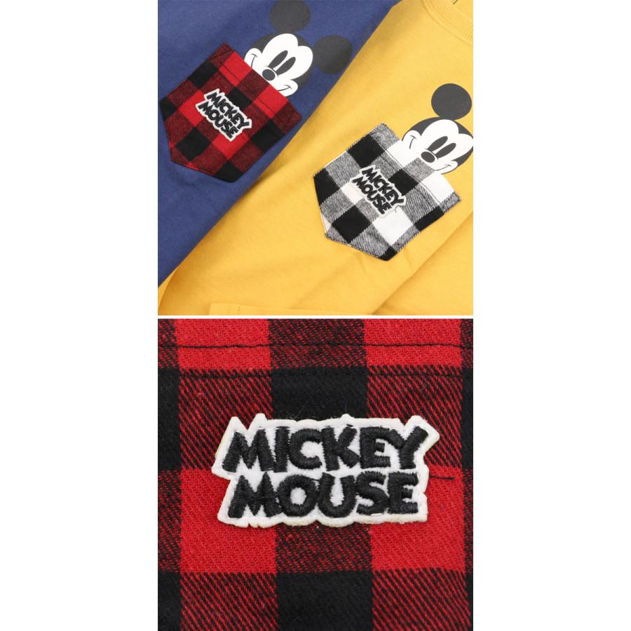 Daddy Oh 長袖Tシャツ チェック柄ポケットミッキー ディズニーコラボ 
