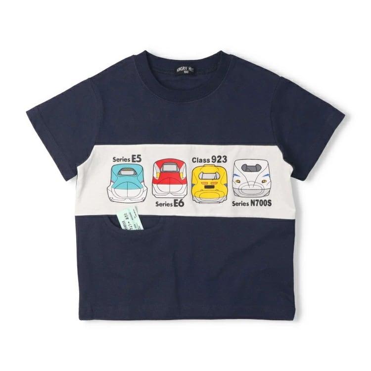hungry heart（ハングリーハート） 新幹線 半袖Tシャツ ポケット切符柄