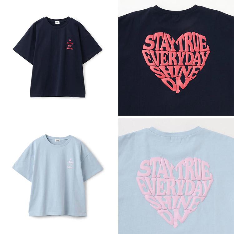 love again 半袖Tシャツ、おもちゃ LOVETOXIC 送料込み 半袖Tシャツ 発泡バックハート ロゴ 綿100