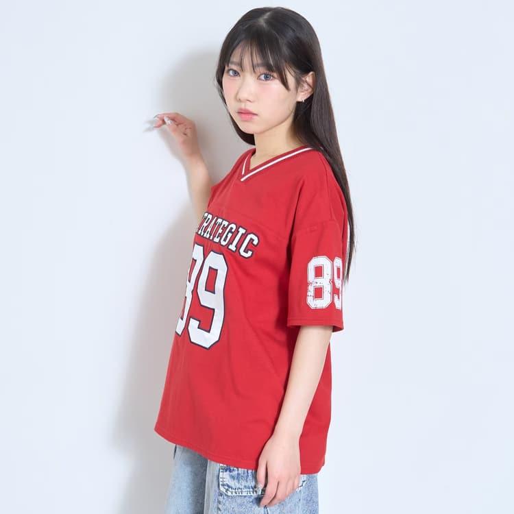 LOVETOXIC 半袖Tシャツ ナンバーアップリケ 綿100% ラブトキシック
