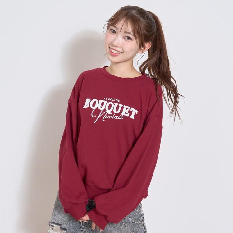 LOVETOXIC ロゴ刺しゅうベーシックスウェット トレーナー