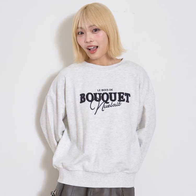 LOVETOXIC ロゴ刺しゅうベーシックスウェット トレーナー