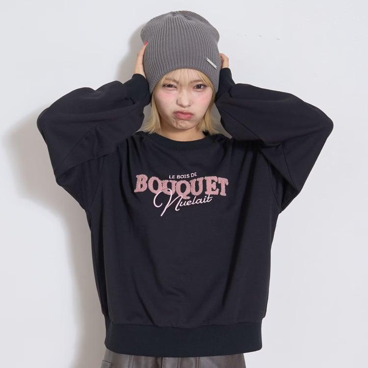 LOVETOXIC ロゴ刺しゅうベーシックスウェット トレーナー