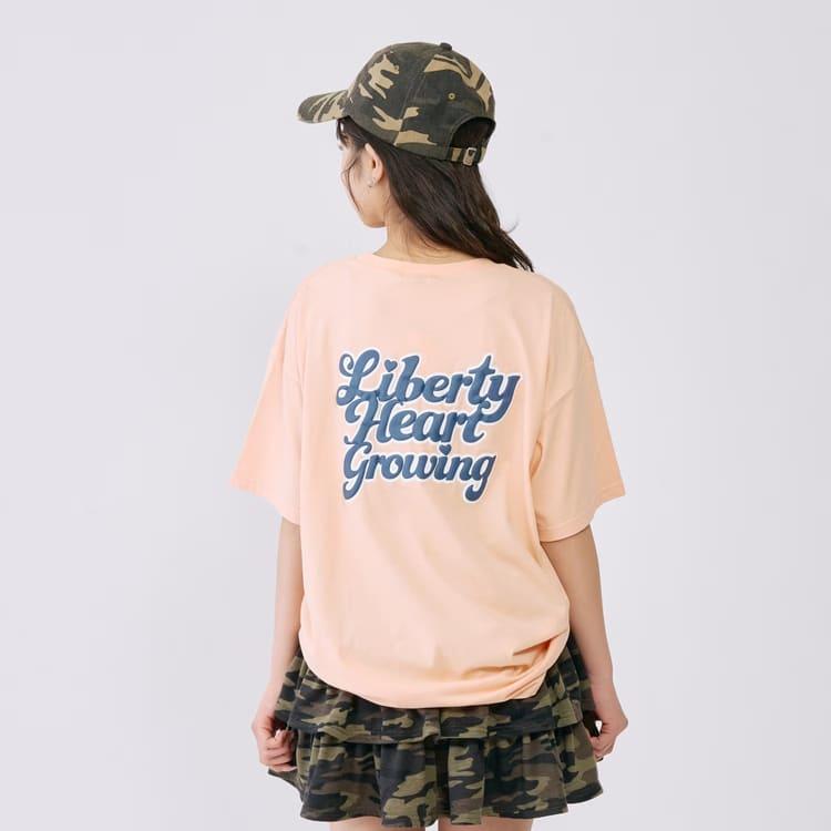 LOVETOXIC ラブトキシック 半袖Tシャツ ルーズ プックリバックロゴ 綿
