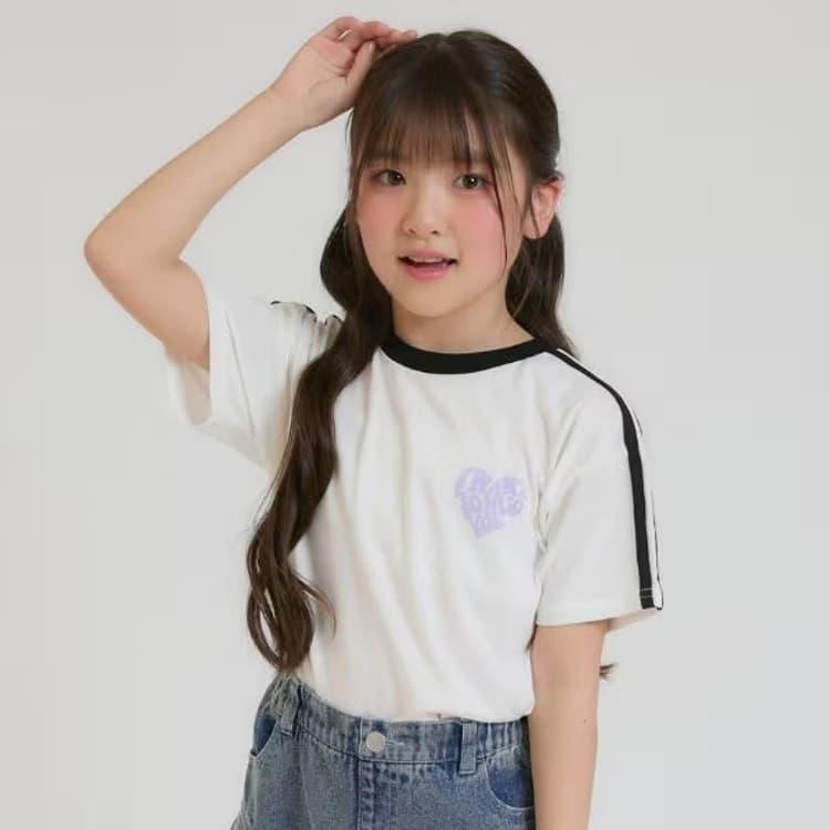 PINK-latte（ピンクラテ） ラテ 半袖Tシャツ 接触冷感 ハート袖ライン