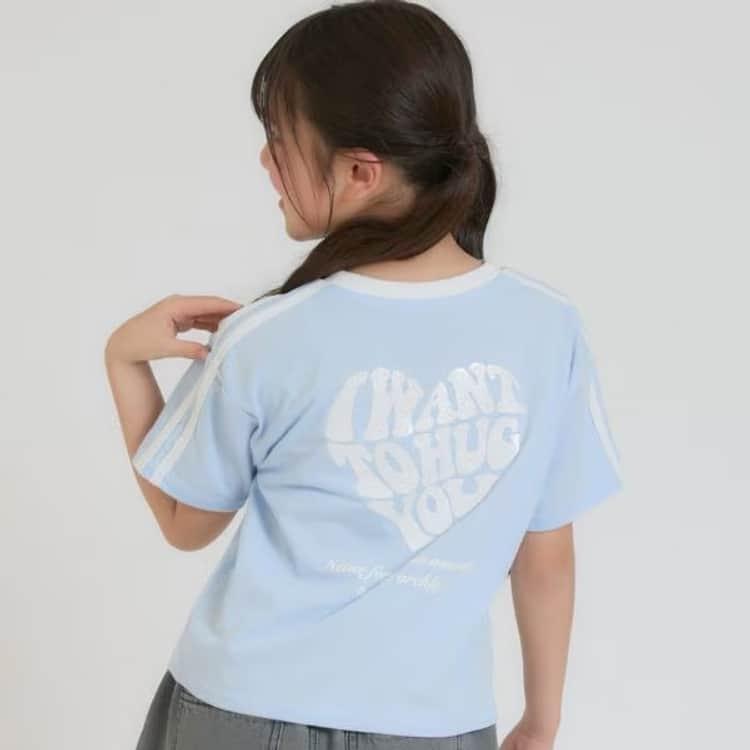 PINK-latte（ピンクラテ） ラテ 半袖Tシャツ 接触冷感 ハート袖ライン