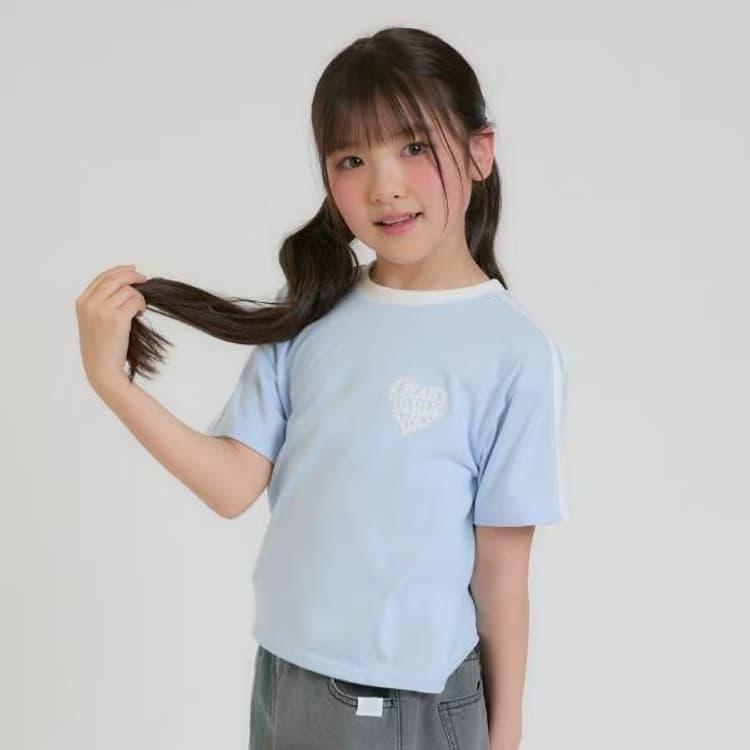 PINK-latte（ピンクラテ） ラテ 半袖Tシャツ 接触冷感 ハート袖ライン