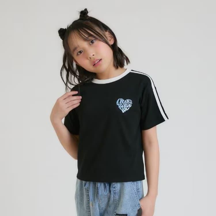 PINK-latte（ピンクラテ） ラテ 半袖Tシャツ 接触冷感 ハート袖ライン
