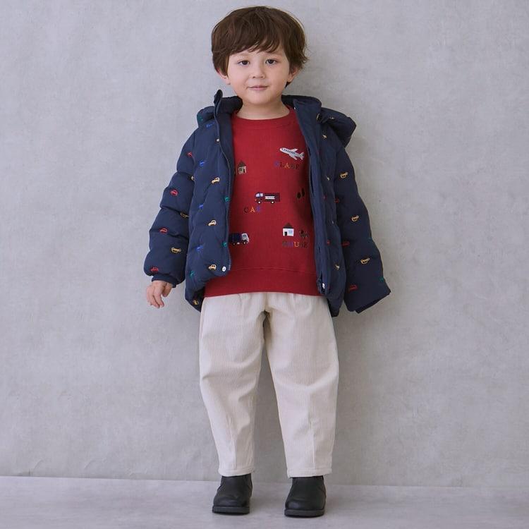 petit main 10％OFFセール中綿ジャケット 車・恐竜柄刺しゅう