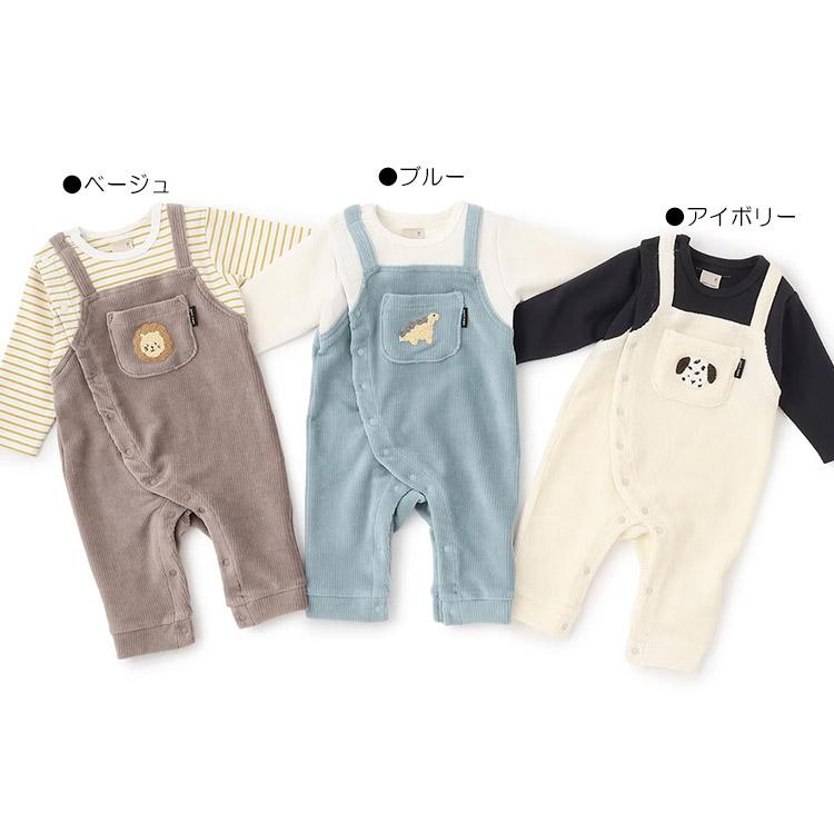 petit main アニマルサロペ風カバーオール プティマイン ベビー 70