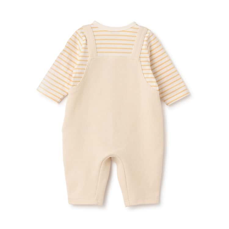 petit main サロペ風 カバーオール アニマル刺しゅう プティマイン