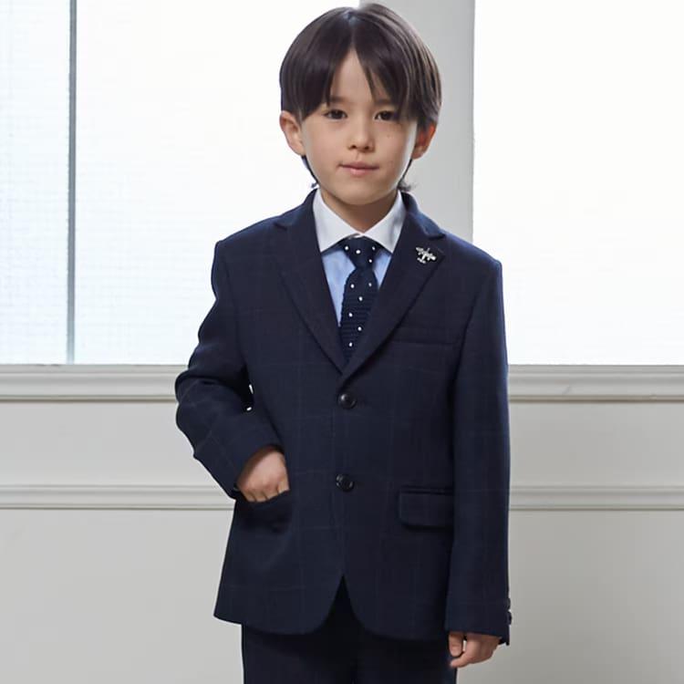 petit main プティマイン チェックジャケット＆ハーフパンツセット