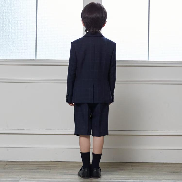 petit main プティマイン チェックジャケット＆ハーフパンツセット