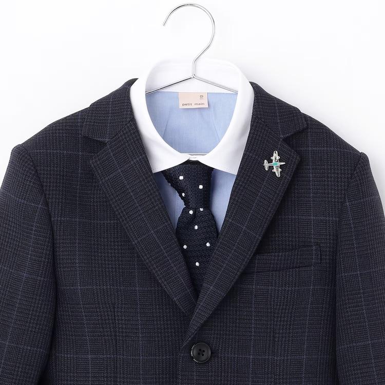 petit main プティマイン チェックジャケット＆ハーフパンツセット