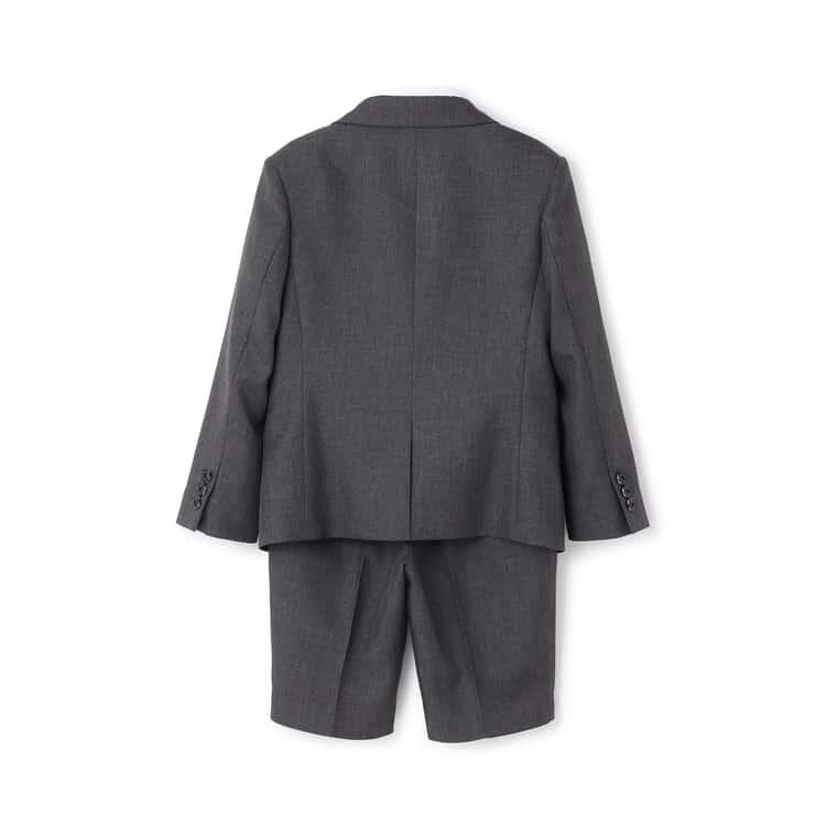 【新品未使用】プティマイン　男の子フォーマル　5点セット　グレー petit main プティマイン ジャケット＆ハーフパンツセット 男の子