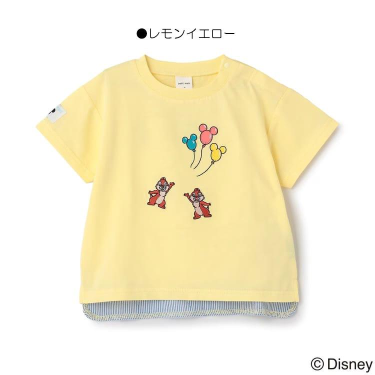 petit main Disney アソートアップリケ 半袖Tシャツ ミッキー 刺繍