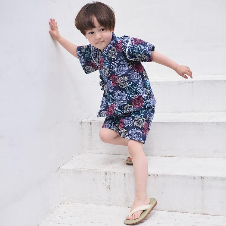 petit main プティマイン 甚平 男の子 じんべい 上下セット キッズ