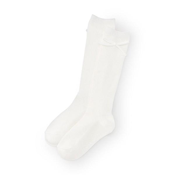 petit main 10％OFFセール プティマイン リボンハイソックス 立体