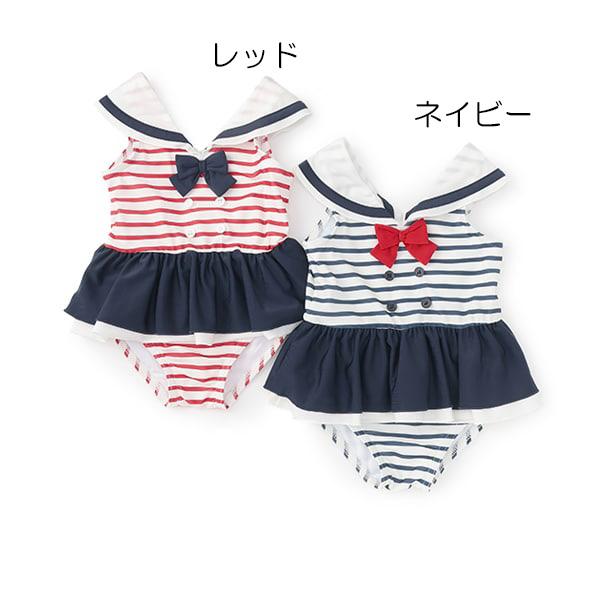 petit main 30％OFFセール プティマイン girlsセーラー水着 女の子