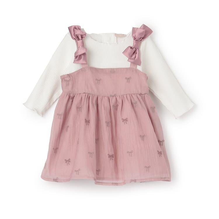 petit main 30％OFFセールりぼんワンピース＋インナーセット