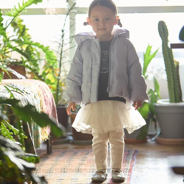 petit main 30％OFFセール刺しゅう中綿ジャケット 総柄 プティマイン