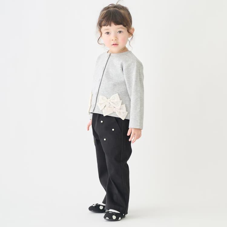 petit main パール付きカットパンツ プティマイン 女の子 キッズ