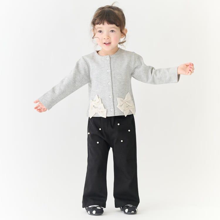 petit main パール付きカットパンツ プティマイン 女の子 キッズ