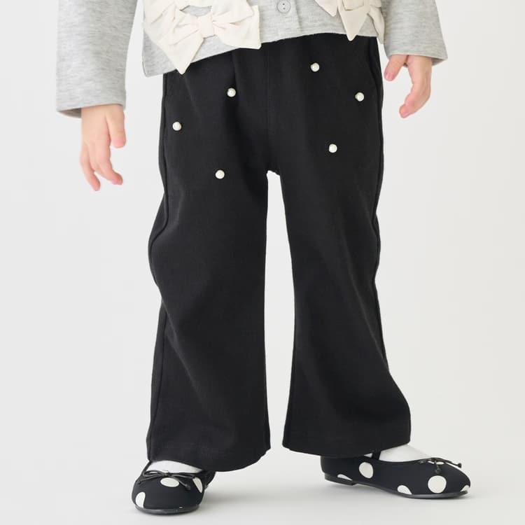 petit main パール付きカットパンツ プティマイン 女の子 キッズ