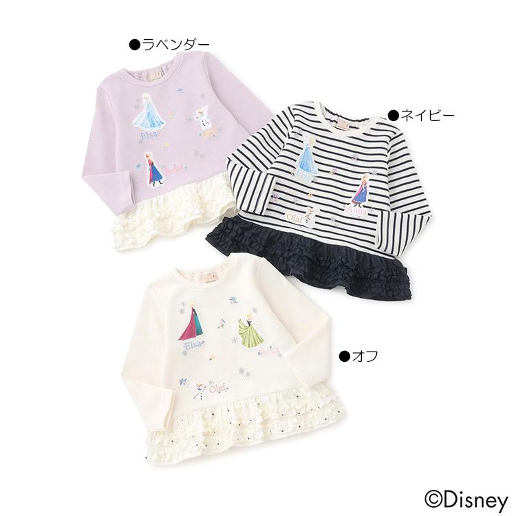 petit main Frozen ペプラム長袖Tシャツ プティマイン ディズニー アナ
