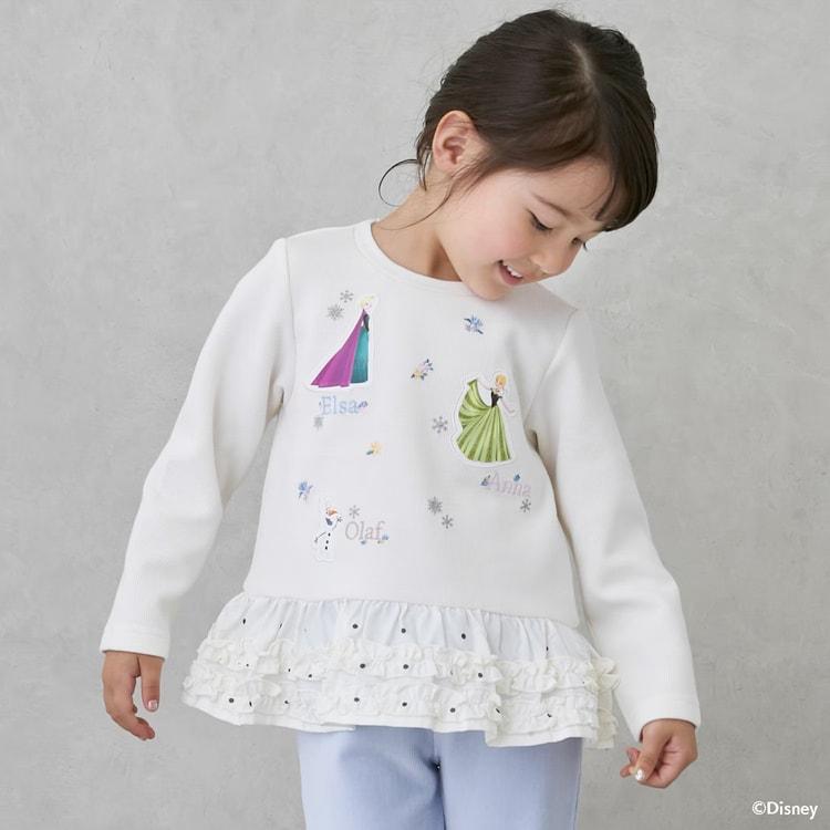 petit main Frozen ペプラム長袖Tシャツ プティマイン ディズニー アナ