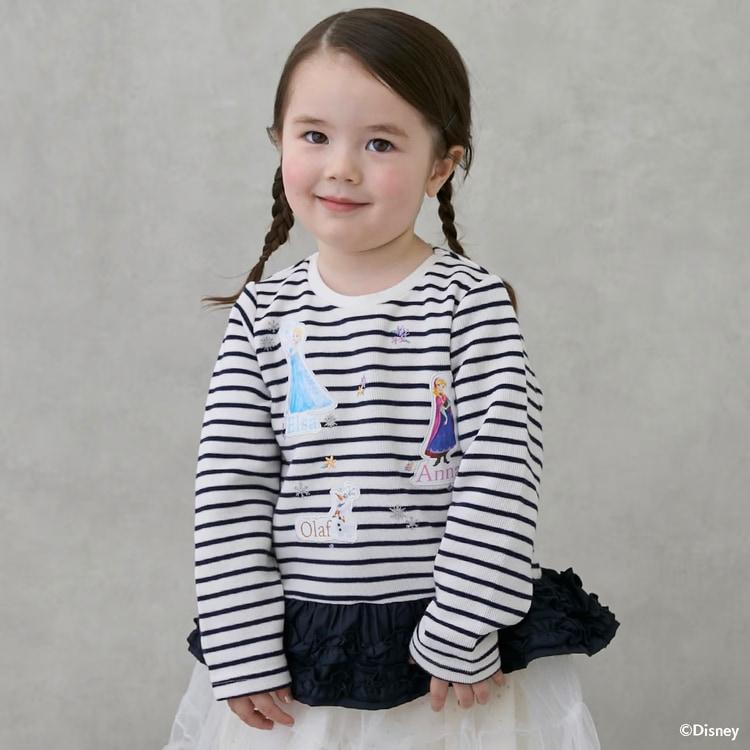 petit main Frozen ペプラム長袖Tシャツ プティマイン ディズニー アナ
