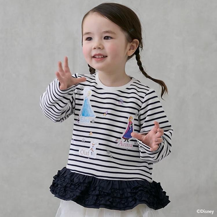 petit main Frozen ペプラム長袖Tシャツ プティマイン ディズニー アナ