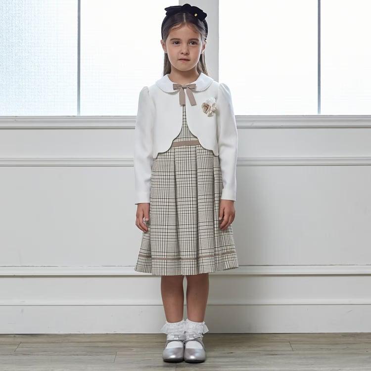 petit main プティマイン ジャケット＆チェックワンピースセット