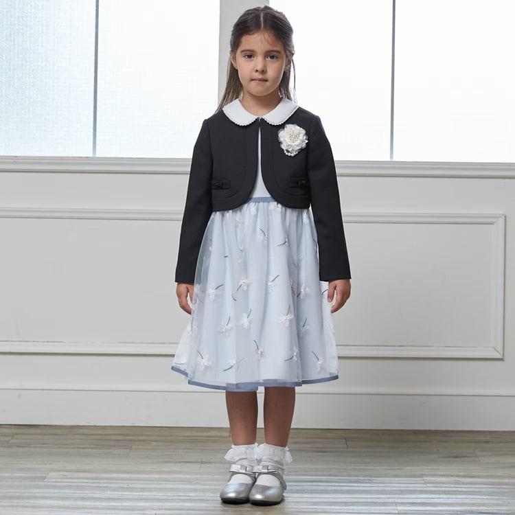 petit main プティマイン ジャケット＆フラワー刺しゅうワンピース