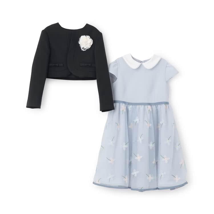 petit main プティマイン ジャケット＆フラワー刺しゅうワンピース