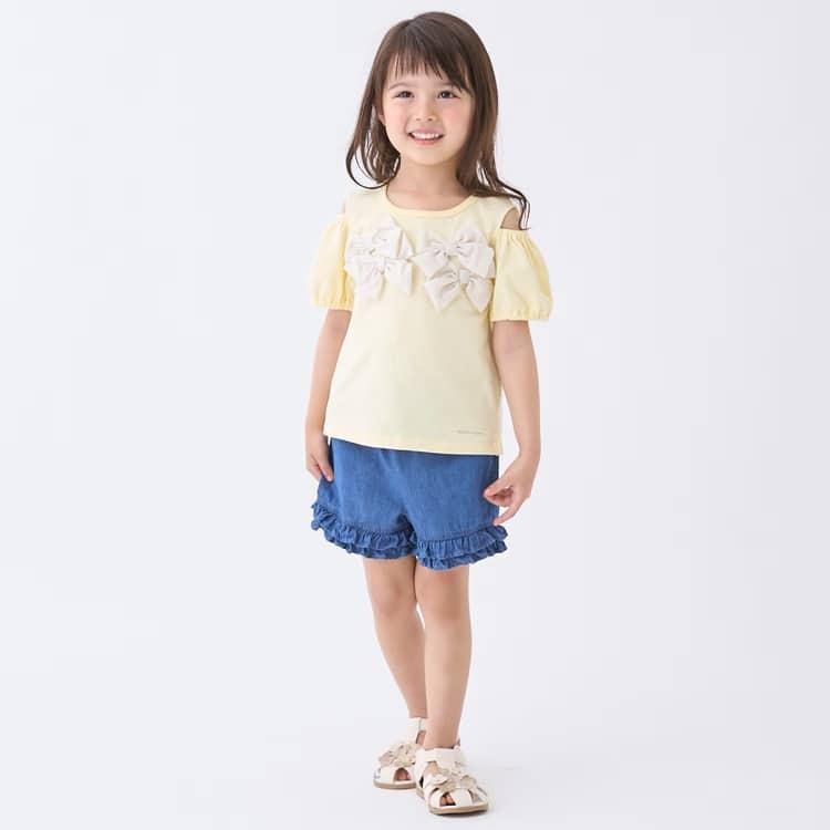 petit main 【接触冷感】ちびフリルショートパンツ プティマイン 無地