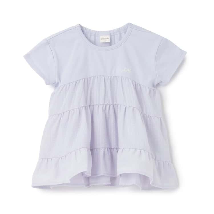 petit main ドッキング ティアード Tシャツ プティマイン 半袖Tシャツ