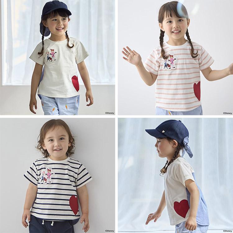 petit main 30％OFFセール ズートピア ハートアップリケTシャツ 接触冷