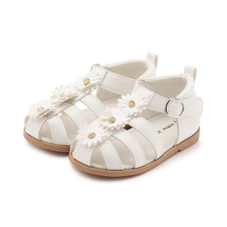 petit main お花サンダル 靴 キッズ 14-19cm 子供 女の子 プティマイン