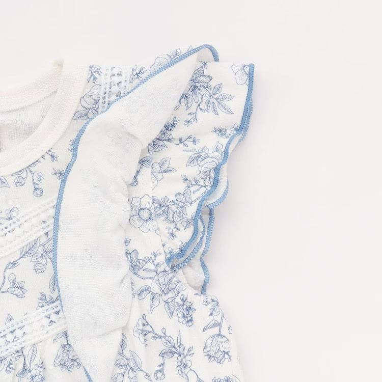 ロンパース・カバーオール Baby Pierrot Onesie - String Mini Floral petit main プティマイン 花柄 フリル 2wayオール ロンパース